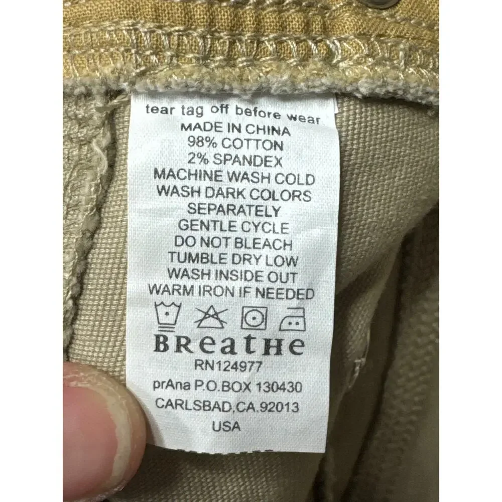 Prana Men's Khaki Bronson 34 x 34 excellent condition